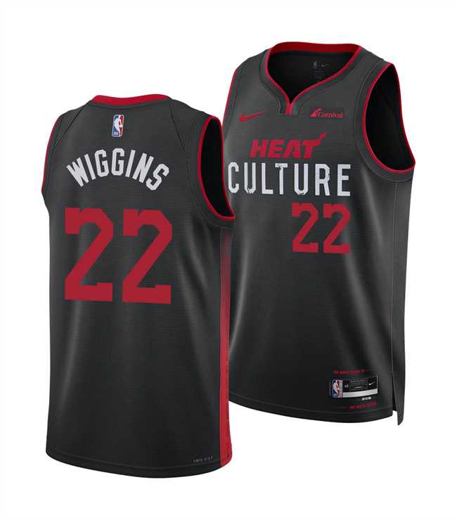 Mens Miami Heat #22 Andrew Wiggins Black 2025 City Edition Stitched Jersey Dzhi->miami heat->NBA Jersey